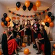 dekoracje na halloween balony pomaranczowe czarne do girlandy ozdoby halloweenowe 10 20 szt