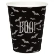 dekoracje na halloween papierowe kubeczki duszki czarne jednorazowe 266 ml 6 szt