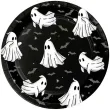 dekoracje na halloween papierowe talerzyki duszki czarne jednorazowe 18 cm 6 szt