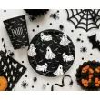 dekoracje na halloween papierowe talerzyki duszki czarne jednorazowe 18 cm 6 szt
