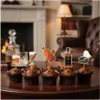 dekoracje na muffinki babeczki koreczki pikery whisky gentleman party 6 szt