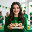 dekoracje na muffinki przekaski na dzien swietego patryka pikery zielone koniczynki x6