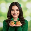 dekoracje na muffinki przekaski na dzien swietego patryka pikery zielone koniczynki x6