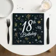 dekoracje na osiemnastke serwetki na 18 urodziny 18th birthday czarne 33x33 cm 20 szt