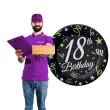 dekoracje na osiemnastke talerzyki papierowe 18 urodziny czarny 18 cm 6 szt