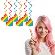 dekoracje na pride month parade rownosci swiderki wiszace teczowe serce lgbt mix 6 szt