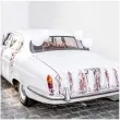 dekoracje na samochod just married rozowe zloto partydeco zestaw