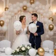 dekoracje na slub wesele balony lateksowe zona i maz pastelowe biale do girland 12 6 szt