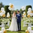 dekoracje na slub wesele balony lateksowe zona i maz pastelowe biale do girland 12 6 szt