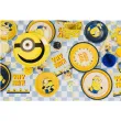 dekoracje na stol na urodziny serwetki z motywem minionkow niebiesko zolte 33 cm x20