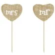 dekoracje na tort mr mrs brazowy partydeco 18 5 cm 2 szt