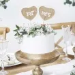 dekoracje na tort mr mrs brazowy partydeco 18 5 cm 2 szt
