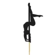 dekoracje na tort toppery papierowe hot laski na rurze pole dance czarny 12 cm 6 szt