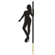 dekoracje na tort toppery papierowe hot laski na rurze pole dance czarny 12 cm 6 szt