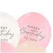 dekoracje na urodziny balony lateksowe happy birthday rozowe alabastrowe biale 12 6 szt