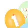 dekoracje na urodziny balony pastelowe cyfra 1 happy birthday kolorowe 12 6 szt