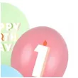 dekoracje na urodziny balony pastelowe cyfra 1 happy birthday kolorowe 12 6 szt