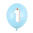 dekoracje na urodziny balony pastelowe cyfra 1 niebieskie zolte rozowe 12 50 szt
