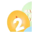dekoracje na urodziny balony pastelowe cyfra 2 happy birthday kolorowe 12 6 szt