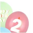 dekoracje na urodziny balony pastelowe cyfra 2 happy birthday kolorowe 12 6 szt