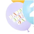 dekoracje na urodziny balony pastelowe cyfra 2 happy birthday kolorowe 12 6 szt