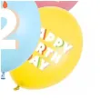 dekoracje na urodziny balony pastelowe cyfra 2 happy birthday kolorowe 12 6 szt