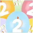 dekoracje na urodziny balony pastelowe cyfra 2 happy birthday kolorowe 12 6 szt