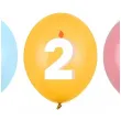 dekoracje na urodziny balony pastelowe cyfra 2 niebieskie zolte rozowe 12 50 szt