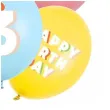 dekoracje na urodziny balony pastelowe cyfra 3 happy birthday kolorowe 12 6 szt