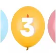dekoracje na urodziny balony pastelowe cyfra 3 niebieskie zolte rozowe 12 50 szt