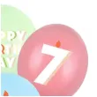 dekoracje na urodziny balony pastelowe cyfra 7 happy birthday kolorowe 12 6 szt