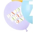 dekoracje na urodziny balony pastelowe cyfra 7 happy birthday kolorowe 12 6 szt