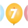 dekoracje na urodziny balony pastelowe cyfra 7 niebieskie zolte rozowe 12 50 szt