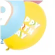 dekoracje na urodziny balony pastelowe cyfra 9 happy birthday kolorowe 12 6 szt