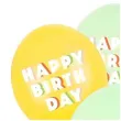 dekoracje na urodziny balony pastelowe happy birrthday fioletowe zielone zolte 12 6 szt