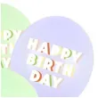 dekoracje na urodziny balony pastelowe happy birrthday fioletowe zielone zolte 12 6 szt