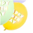 dekoracje na urodziny balony pastelowe happy birrthday fioletowe zielone zolte 12 6 szt