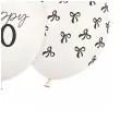 dekoracje na urodziny biale balony liczba 60 kokardki 12 6 szt