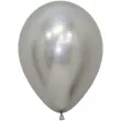 dekoracje na urodziny mini balony lateksowe reflex silver chromowane srebrne do girland 5 x50
