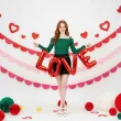 dekoracje na walentynki zestaw balonow foliowych napis love girlanda czerwona 140 cm
