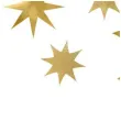 dekoracje papierowe gwiazdki zlote partydeco 9szt