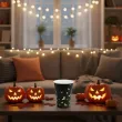 dekoracje stolu na halloween kubeczki papierowe nietoperze czarne 220 ml x6