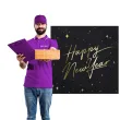 dekoracje stolu na sylwestra nowy rok serwetki happy new year czarne partydeco 33 cm x20