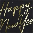 dekoracje stolu na sylwestra nowy rok serwetki happy new year czarne partydeco 33 cm x20