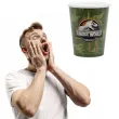 dekoracje stolu na urodziny dino party kubeczki papierowe jurassic world zielone 250ml x6