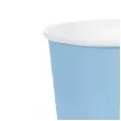 dekoracje stolu na urodziny kubeczki papierowe monokolor jednorazowe niebieskie 250 ml x6