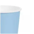 dekoracje stolu na urodziny kubeczki papierowe monokolor jednorazowe niebieskie 250 ml x6