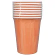 dekoracje stolu na urodziny kubeczki papierowe monokolor jednorazowe pomaranczowe 250 ml x6