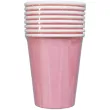 dekoracje stolu na urodziny kubeczki papierowe monokolor jednorazowe rozowe 250 ml 8 szt