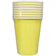 dekoracje stolu na urodziny kubeczki papierowe monokolor jednorazowe zolty 250 ml 8 szt